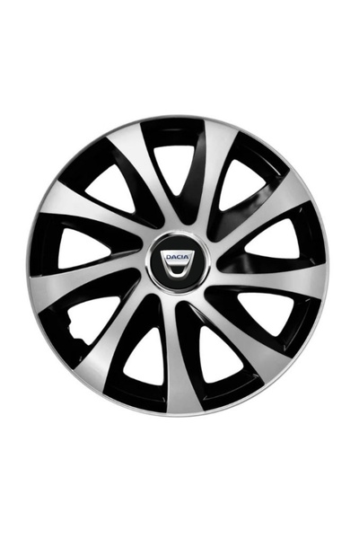 Autohelix MSA Set de 4 capace jante Drift extra argintii și negre R14 compati...