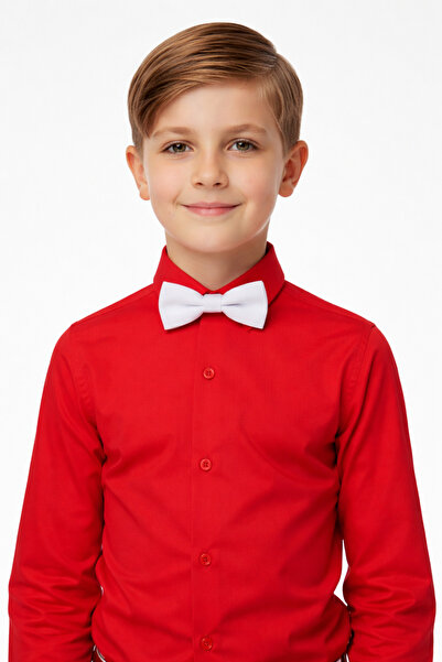 Sibel Günay Butik Children's White Elastic Bow Tie |   4-12 Years Old Adjusta...