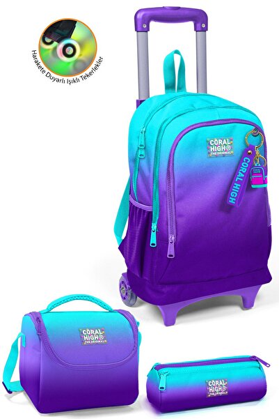 Coral High 3-Piece Bag Set with Turquoise and Purple Squeegee - SET 0123963