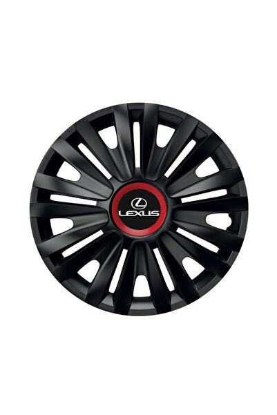 Autohelix MSA Set de 4 capace de roți negre cu inel roșu Royal R14 pentru gam...