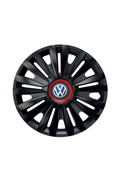 Autohelix MSA Set de 4 capace de roți negre cu inel roșu Royal R14 pentru gam...