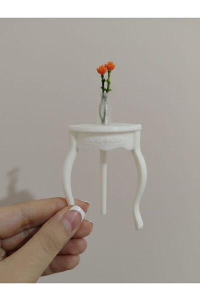 MOON SİRİUS 1/10 Ölçek Minyatür Yarım Ay Sehpa Maket -Bebek Evi Eşyası 7,5x4cm