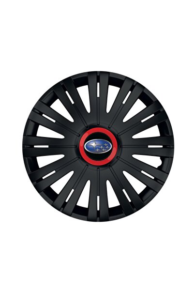 Autohelix MSA Set de 4 capace de roți negre cu inel roșu Active R16 pentru ga...