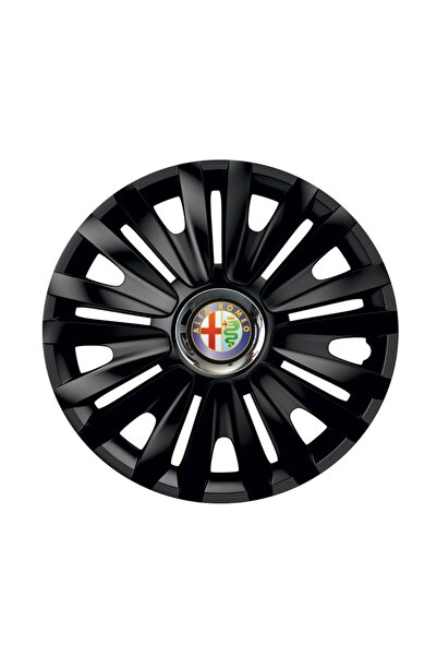 Autohelix MSA Set de 4 capace de roți negre cu inel cromat Royal R16 pentru g...