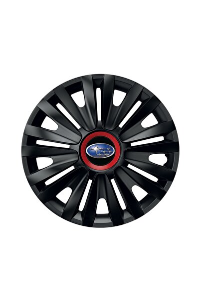 Autohelix MSA Set de 4 capace de roți negre cu inel roșu Royal R16 pentru gam...