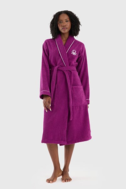 Benetton Home Bornoz Erkek Kadın Unisex Mor %100 pamuk