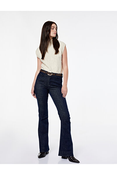 Koton X شاهيكا إركشين - ياقة مرتفعة متوسطة الطول سترة تريكو مزينة بالترتر