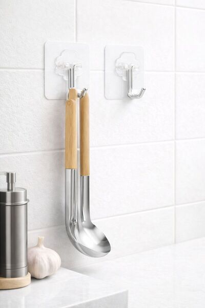 KARTEYA Transparent Self-Adhesive Hook, Practical Multi-Purpose Magic Sticky ...