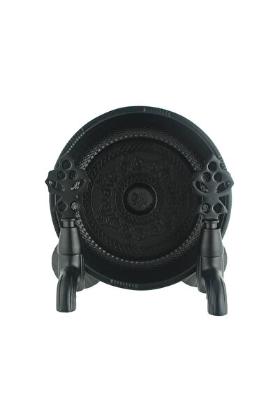 FKN صنبور عثماني أسود فاخر بحجر حمام مزدوج