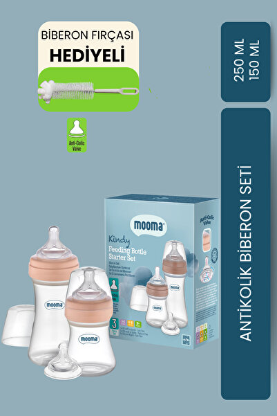 MOOMA Kindy 150 ve 250 ml Biberon Yenidoğan Başlangıç Seti - Rose Gold