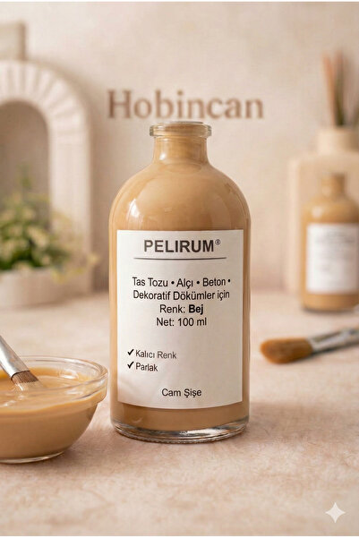 Pelirum Profesyonel Akrilik Boya 100 ml Taş Tozu, Alçı, Beton ve Dekoratif Ob...