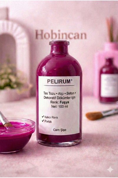 Pelirum Profesyonel Akrilik Boya 100 ml Taş Tozu, Alçı, Beton ve Dekoratif Objeler için VERNİKLİ PARLAK
