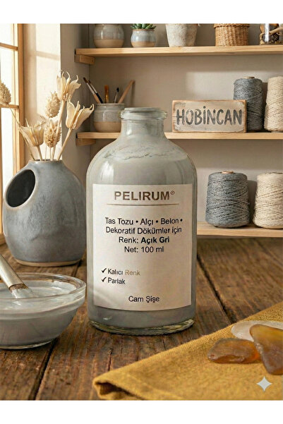 Pelirum Profesyonel Akrilik Boya 100 ml Taş Tozu, Alçı, Beton ve Dekoratif Ob...