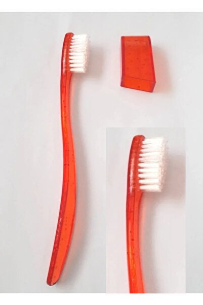 Sunstar 10 Pocket Size Travel Toothbrushes with Covers - Medium - Red