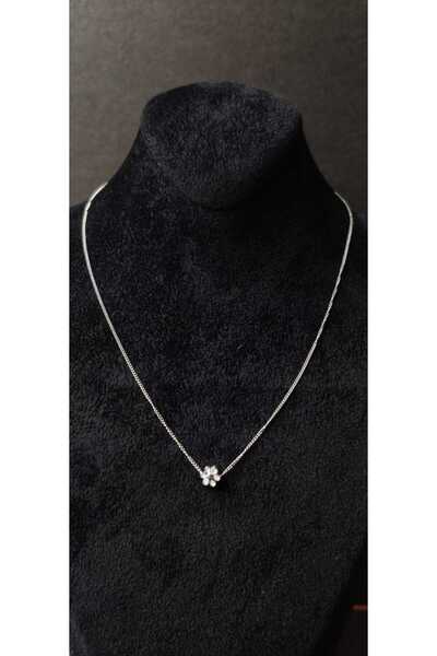 KirLiNova Minimal Çiçek Figürlü Kolye -Gümüş