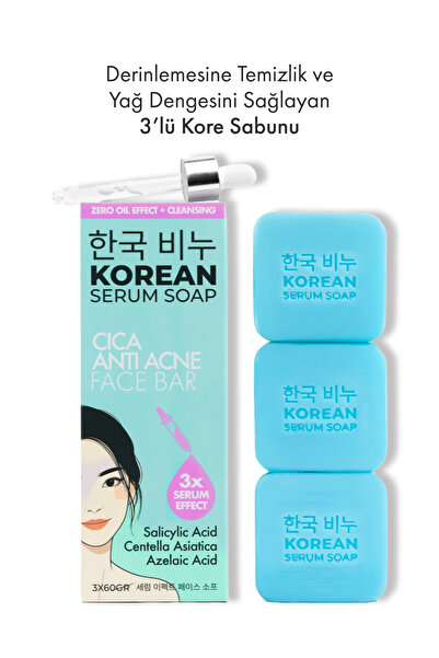 Greenlabel 3'lü Kore Sabunu Salisilik Asit CICA Sabun – Derinlemesine Temizli...