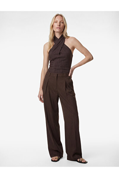 Koton Pile Detaylı Geniş Paça Kumaş Palazzo Pantolon