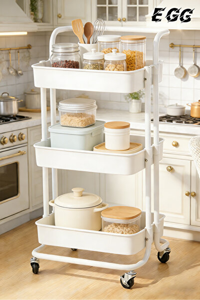 EGG 3-Tier Metal Wire Multi-shelf Foldable Storage Rack For Garage/kitchen/ho...