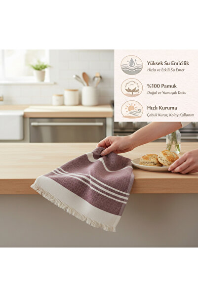 CESSTORE %100 Pamuk Yüksek Emici Mutfak El Havlusu, Hızlı Kuruyan, Yumuşak Do...