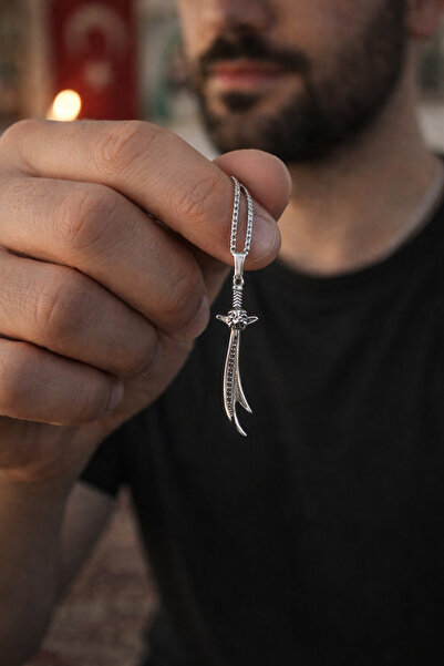 vogutima Hz Ali Zülfikar Kılıcı Kolye - Hz. Ali Aslan Figürlü Çelik Zülfikar ...