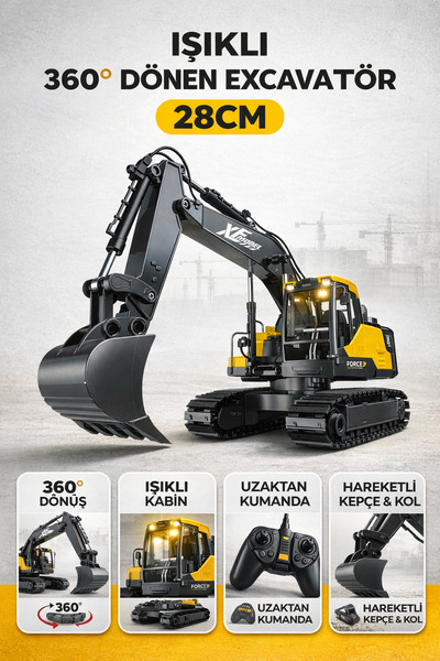 YILDIRIM OYUNCAK Uzaktan Kumandalı Full Fonksiyon Şarjlı Işıklı 360 Büyük Boy...