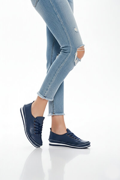 Deripabuc Piele naturală, albastru bleumarin, piele de damă casual Dp16-0062