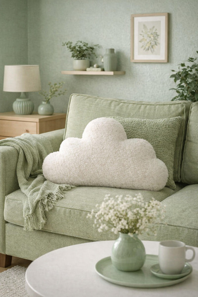 ŞAŞKIN HOUSE Sevi̇mli̇ Bulut Yastik Teddy Peluş Yastik & Dekorati̇f Bulut Yas...