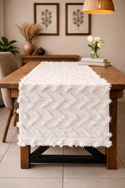 Konyaaltı Çeyizevi Krem Renk Masa Ranır 40x140 cm