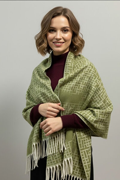 Gubo Women's Shawl 100% Acrylic Green Color