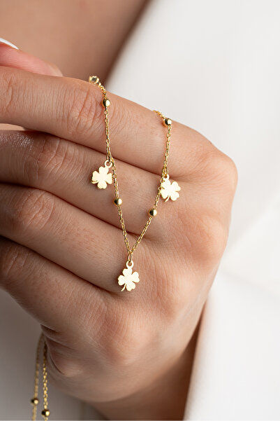 ÇEKİRDEK JEWELRY 925 Ayar Gümüş Altın Kaplama Şans Kolyeler
