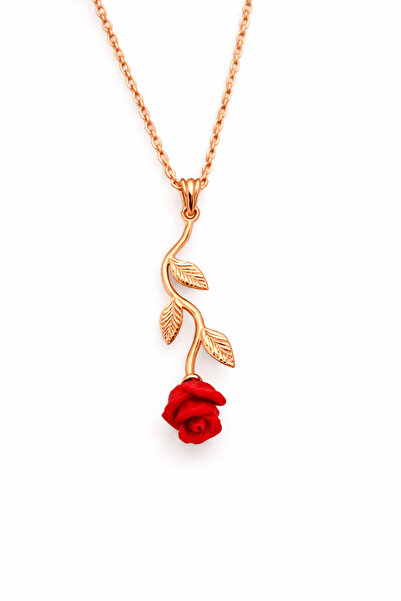 ÇEKİRDEK JEWELRY 925 Ayar Gümüş Gül Figürlü Kolye Anlamlı Hediye Kutulu Kadın...