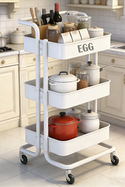 EGG 3-Tier Metal Wire Multi-shelf Foldable Storage Rack For Garage/kitchen/ho...
