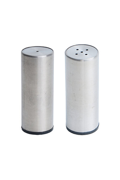 Kitchen Design Lab Çelik Tuzluk ve Karabiberlik Seti, 8 x 3 cm, 304 Çelik, Çe...