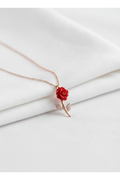 ÇEKİRDEK JEWELRY 925 Ayar Gümüş Güllü Kolye