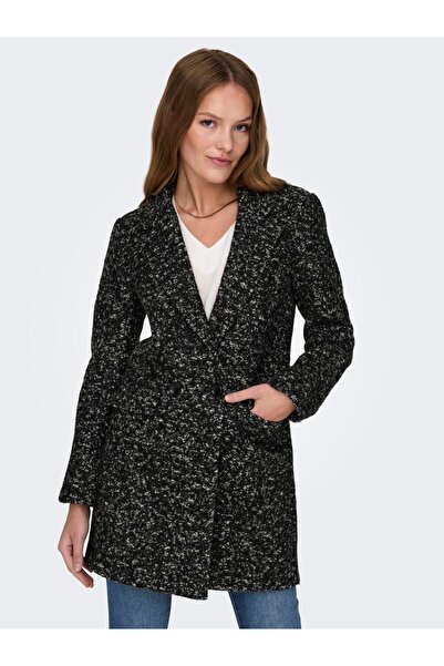 ONLY Siyah Kadın Yün Karışımlı Kaban 15300630