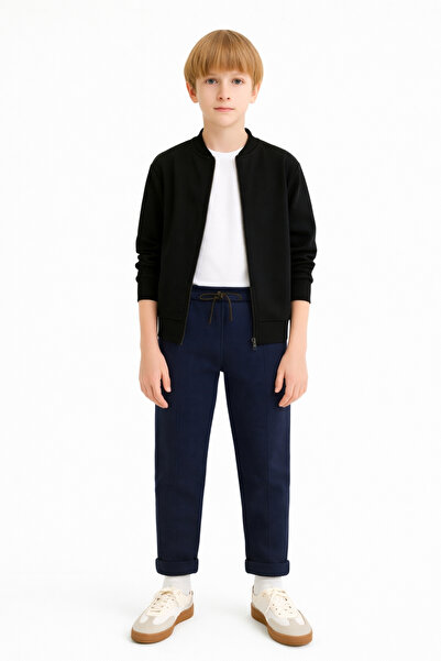 AHENGİM Pantaloni de sport de școală din țesătură de vafe de bază pentru băie...