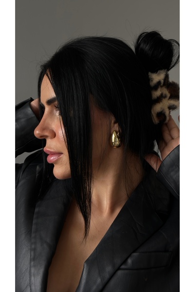 YOYYO Women's Leopard Patterned Plush Hair Clip - Soft Furry Winter Hairpin