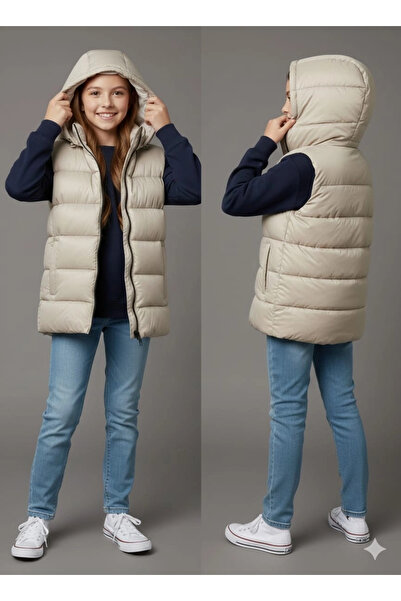 Yonca Çocuk VK Kids 0028 Unisex Çocuk Kapşonlu Şişme Yelek Kız-Erkek Çocuk