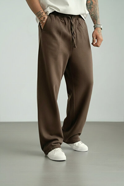 A&O Style Men's Baggy Elastic Waist Drawstring Gabardine Fabric Trousers