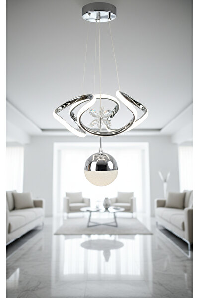 lüx aydınlatma Parla Modern Krom Cam Avize Yatak Odası - Hol - Salon