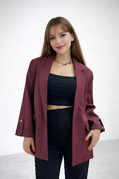 RESSHO Kadın Oversize Kruvaze Blazer Ceket