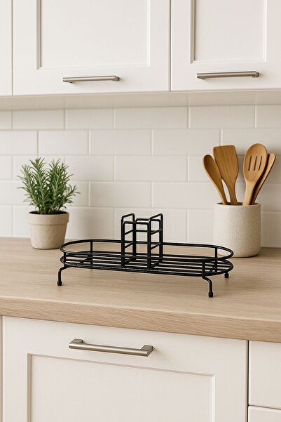 KARTEYA Μαύρη μεταλλική βάση για δοσομετρητή υγρού σαπουνιού Συμβατή με 250 m...