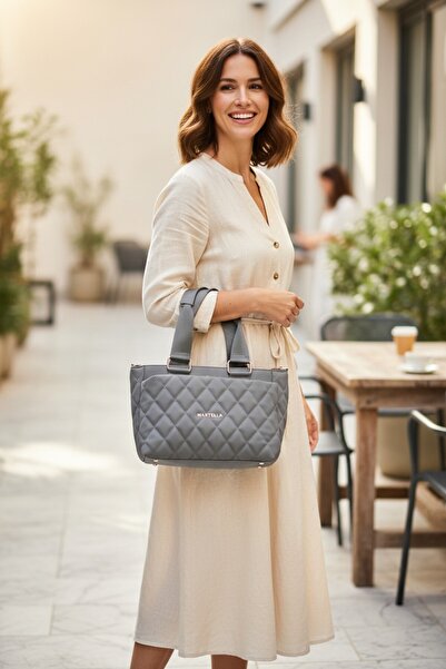 Glowfit Shine Your Shape Women's Gray Waterproof Quilted Shoulder & Hand Bag ...