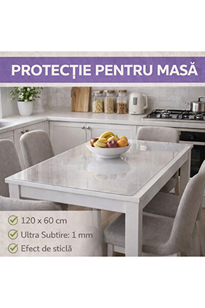 SMARTECH Protecție de masă transparentă, 120x60 cm, grosime 1 mm