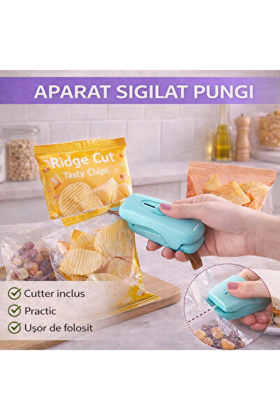 SMARTECH Dispozitiv de sigilare a pungilor, include tăietor, funcționează cu ...