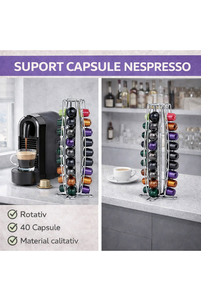 SMARTECH Suport 40 capsule Nespresso, Argintiu