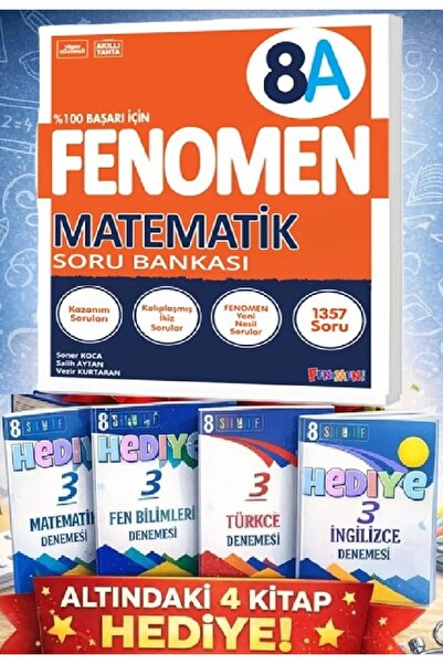 Fenomen Yayıncılık Fenomen 8.Sınıf Matematik A Soru Bankası VE MAT DENEME DYA...