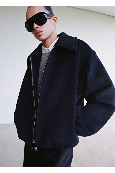 MANGO Woman Gömlek yakalı yün ceket