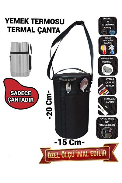 SEVBAGS YEMEK TERMOSU TAŞIMA ÇANTASI TERMAL TERMOS ÇANTA 20X15
