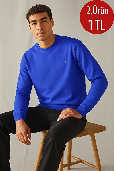 COMBİNE MİCHAİL Pulover de iarnă pentru bărbați, gros, de bază, albastru